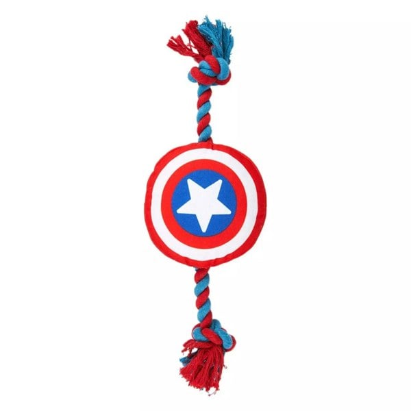 Cerda | Marvel Captain America Squeaky Plust and Rope Dog Toy Ends