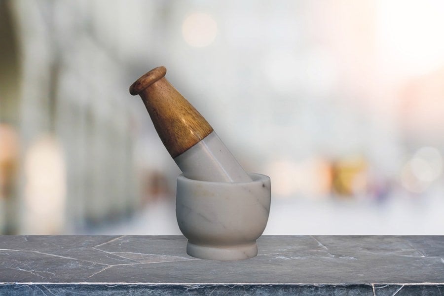 Artisan Furniture Small Marble Pestle and Mortar