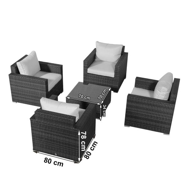 Giardino Sydney 4 Seater Rattan Conversation Sofa Set