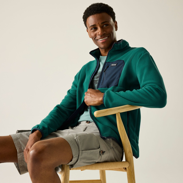 Regatta Mens Frankie Full Zip Fleece Jacket - Mediterranean Green/Navy