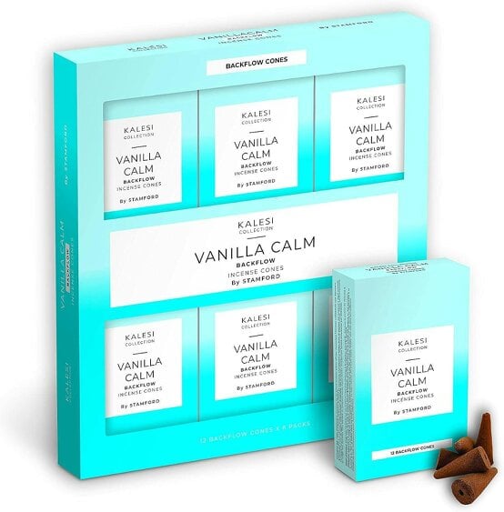 Kalesi Collection Vanilla Calm Backflow Incense Cones Pack of 6