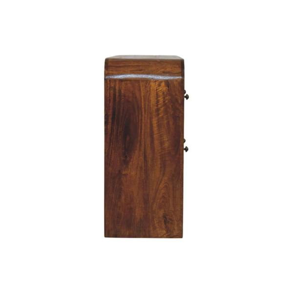 Artisan Furniture Solid Wood Darcy 3 over 3 Drawer Chest in Chestnut Finish