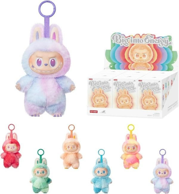 Pop Mart THE MONSTERS Big into Energy Series - Vinyl Plush Pendant Sealed, Labubu Set of 6 Blind Box Collectible Toys, Art Toy Action Figure
