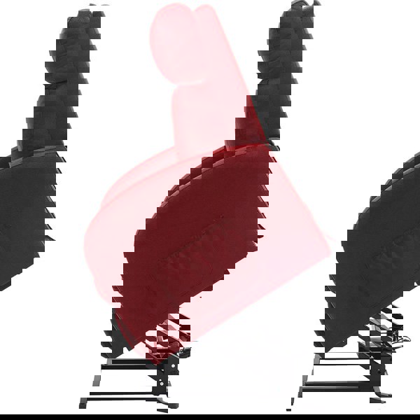 Single Motor Rise and Recline Lounge Chair - Red Coloured Micro Fibre Material Loops