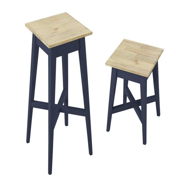 Statement Furniture Florence Plant Stands Set of 2, Tall Small Wooden Plant Holders Assembled