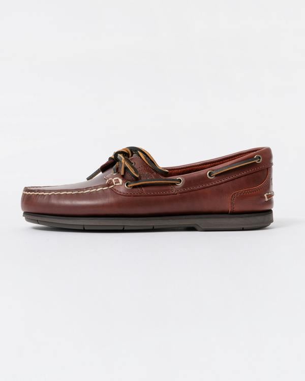 Timberland Mens Classic 2-Eye Leather Boat Shoe - Brown