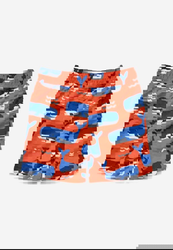 Whale Waves Print Kids' Swim Shorts - Toby Tiger