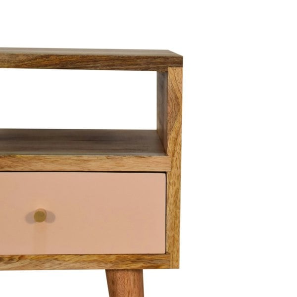 Artisan Furniture Solid Wood Mini Blush Hand Painted Bedside Table