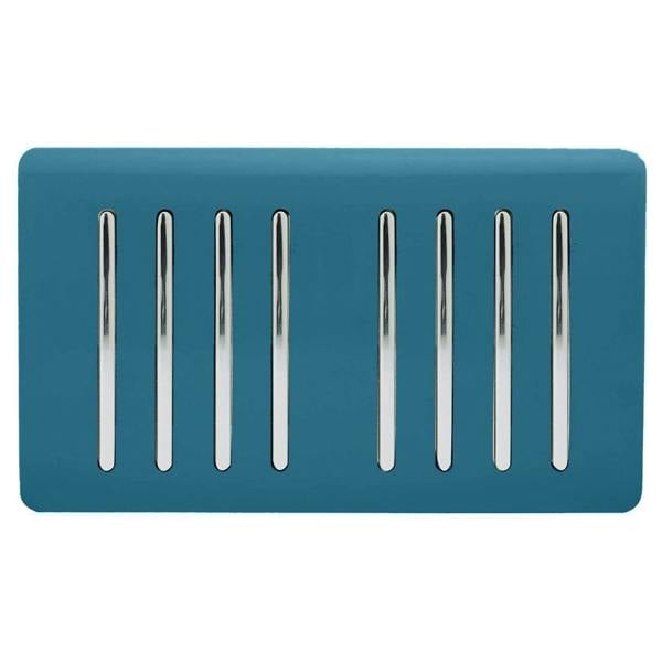 Trendi Switch 8 Gang 1 or 2 Way Light Switch in Ocean Blue
