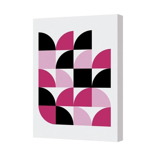 Benjamin Tate Design Abstract Geometric Pink And Black Canvas Wall Art Print