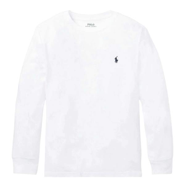 Ralph Lauren Boys Polo Cotton Long-Sleeved T-Shirt - White - 