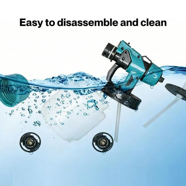 Traderight Cordless Paint Sprayer 18V Electric Spray Gun 1000ml HVLP 6 Nozzles