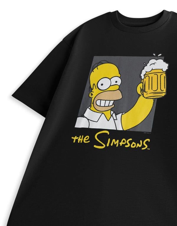 The Simpsons Mens Black Beer Short Sleeved T-Shirt