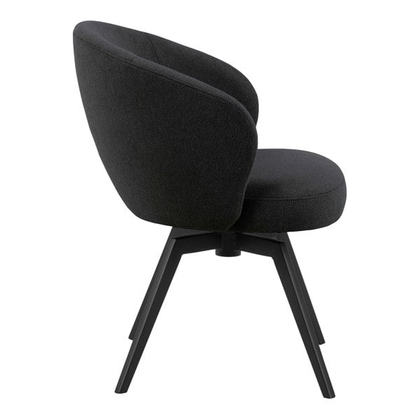 Furniture To Go Darlene Dining Chair with Armrest and Swivel Function in Black