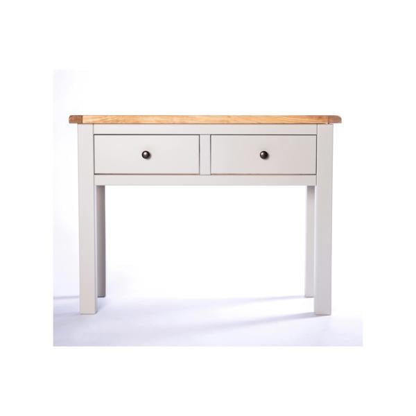 Argenta Light Grey 2 Drawer Console Table Brass Knob