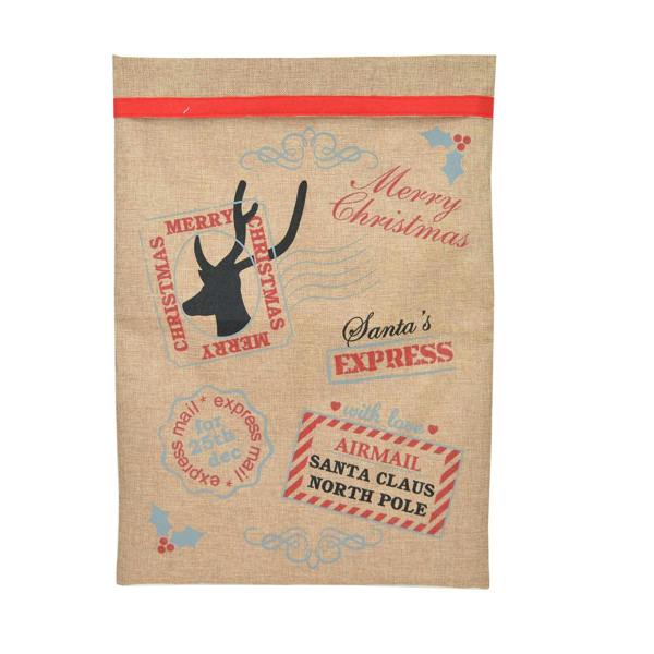 Large Vintage Hessian Christmas Stocking Sacks, Brown, 12 Pack, 70 x 50 cm image 3