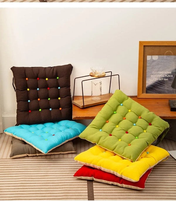 ANYHOUZ Non Slip Square Stool Cushion Soft Washable Cover