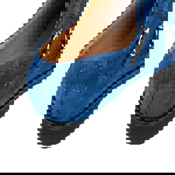 Embassy London Windsor - Blue - Women's blue suede leather monk shoe with brogue detailing