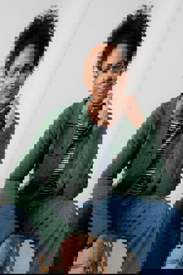 Chestnut Knitted Jacket Navy | Lily and Me Clothing