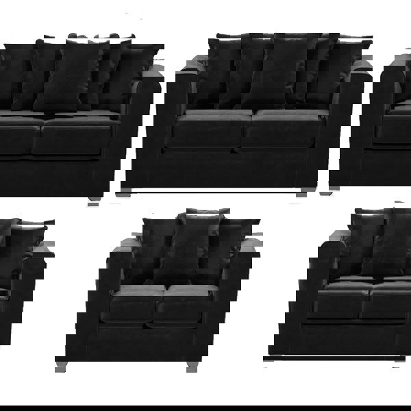 Furnishings For Less Ella Plush Velvet Fabric 3 + 2 Seater Sofa Suite