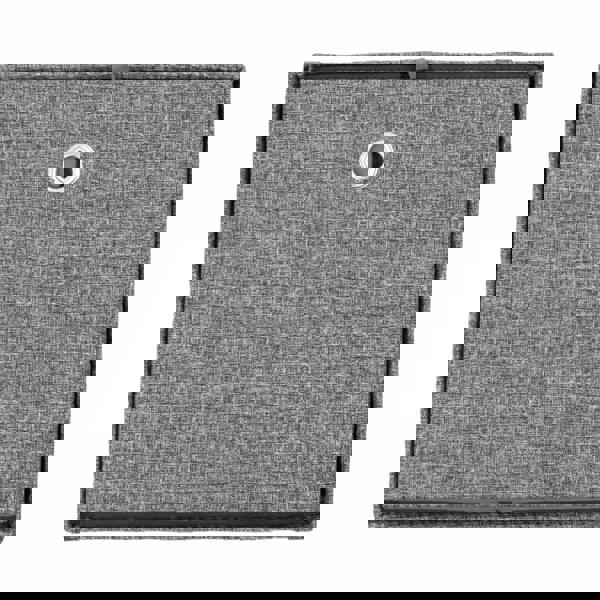 JVL Chroma Foldable Fabric Storage Cube with Lid for Home Organisation, Grey