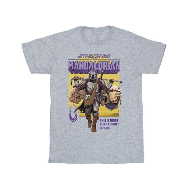 Star Wars Mens The Mandalorian More Than I Signed Up For T-Shirt - Sports Grey