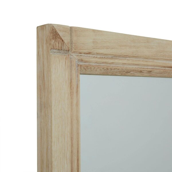 Wyld Haus Leaning Rustic Window Pane Wall Mirror with Natural Wood Frame