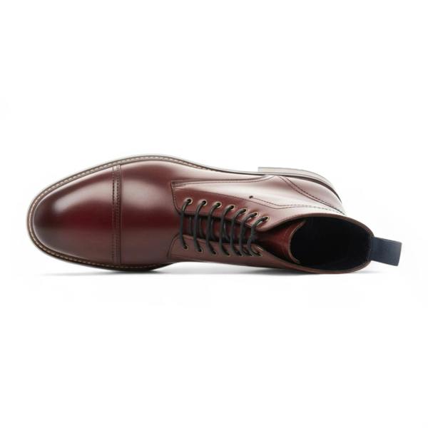 Antique Rogue Men's Capped Balmoral Burgundy Leather Ankle Boots