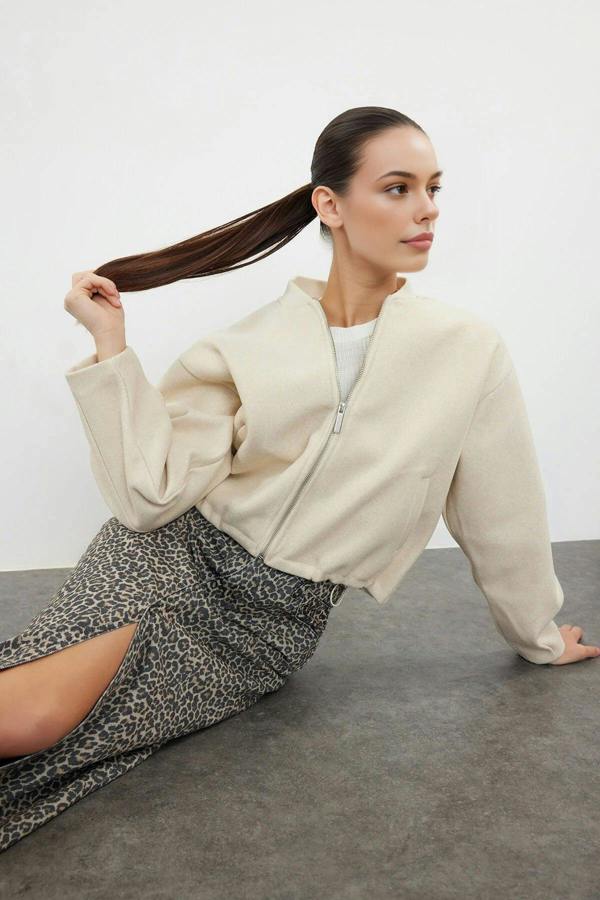 WOVCOR Cashmere Bomber Jacket Coat