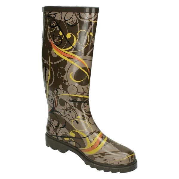 Spot On Ladies Spot On Swirls Design Wellington Boots