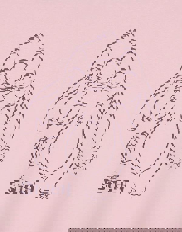 Disney Womens Pink Linear Cropped Short Sleeved T-Shirt