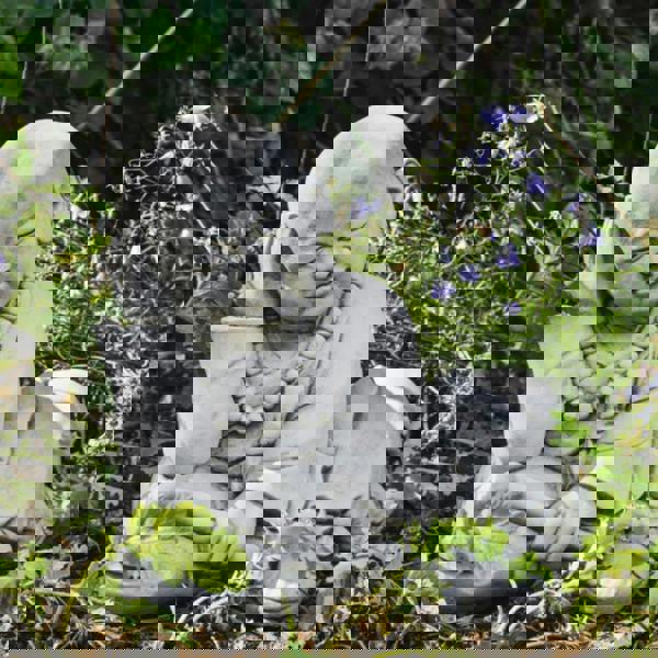 Stone Cast Drummer Monk Garden Ornament