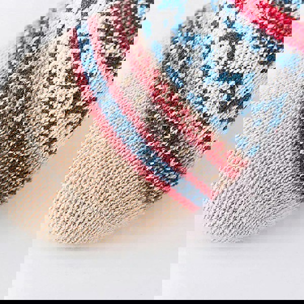 Anysox 5 Pairs Fashion Thick Warm Wool Socks Purple Floral Cotton