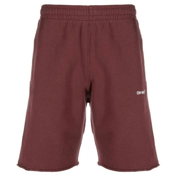 Off-White Diag Helvetica Burgundy Sweat Shorts S