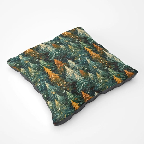 Warren Reed Impasto Style Christmas Trees Floor Cushion