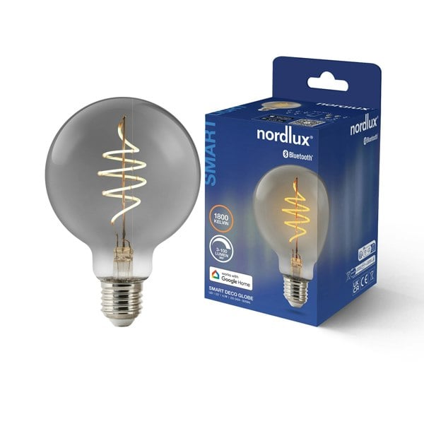 Nordlux Smart E27 | G95 | 1800 Kelvin | 100 Lumen | Light Bulb | Smoked