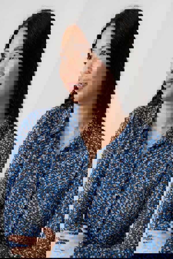 Lily & Me Elmore Organic Cotton Jersey Shirt Dress Cobalt