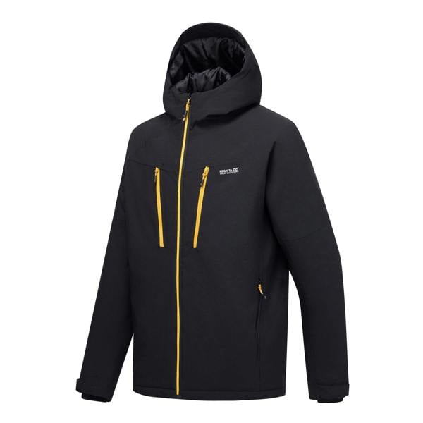 Regatta Mens Highton Two Tone Waterproof Stretch Insulated Jacket - Black/Sunset - 