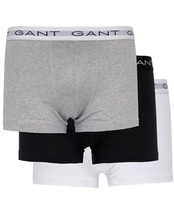 GANT Mens Slim Fit Cotton Jersey Trunks 3-Pack - 94 Light Grey Melange