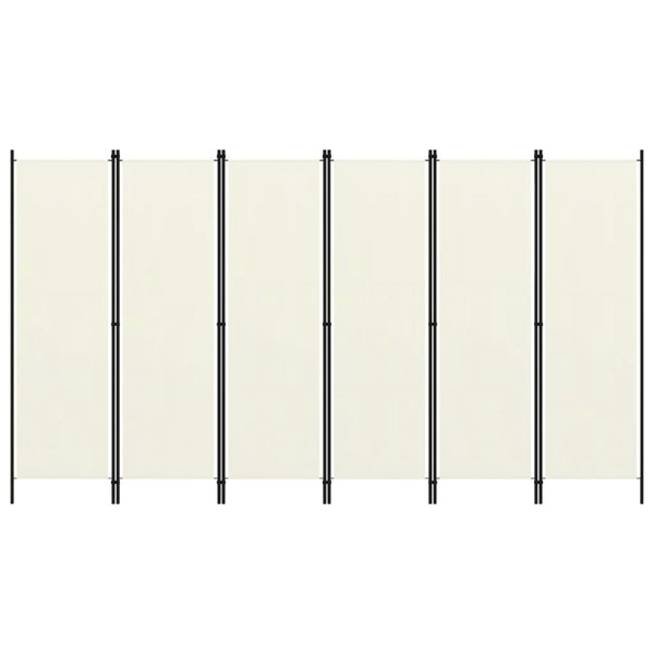 Berkfield 6-Panel Room Divider Cream White 300x180 cm