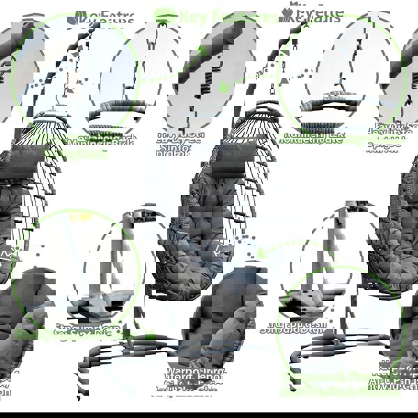 bali rattan hanging egg chair in mixed grey