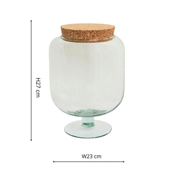 Ivyline Glass Footed Cork Lid Terrarium