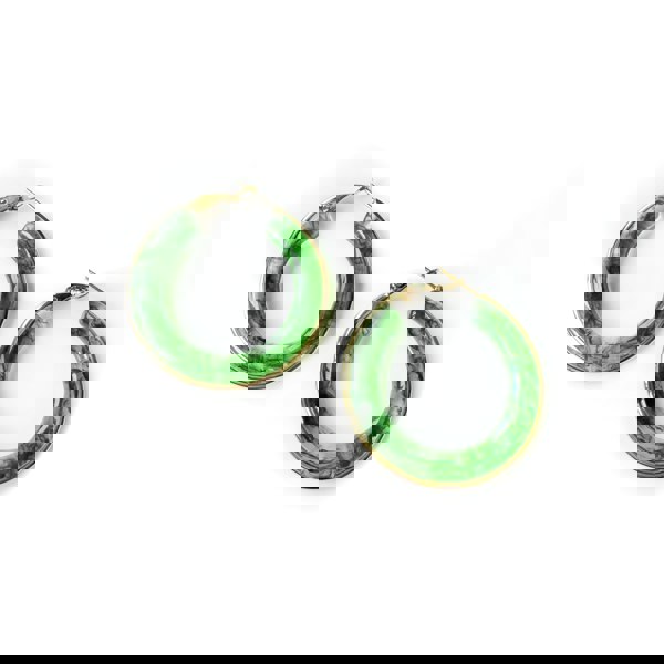 Luxe Tones Oreilia Green Semi Transparent Hoop Earrings