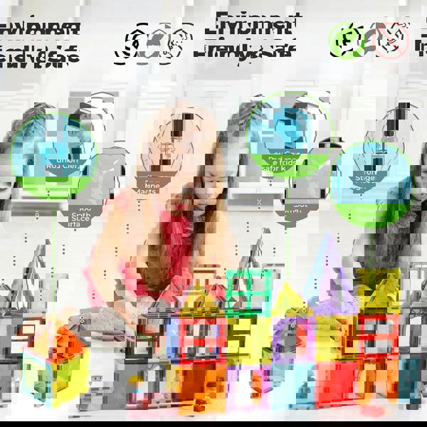 Dekko 100PC Magnetic Building Tiles Kid Creative 3D Educational Construction Toy