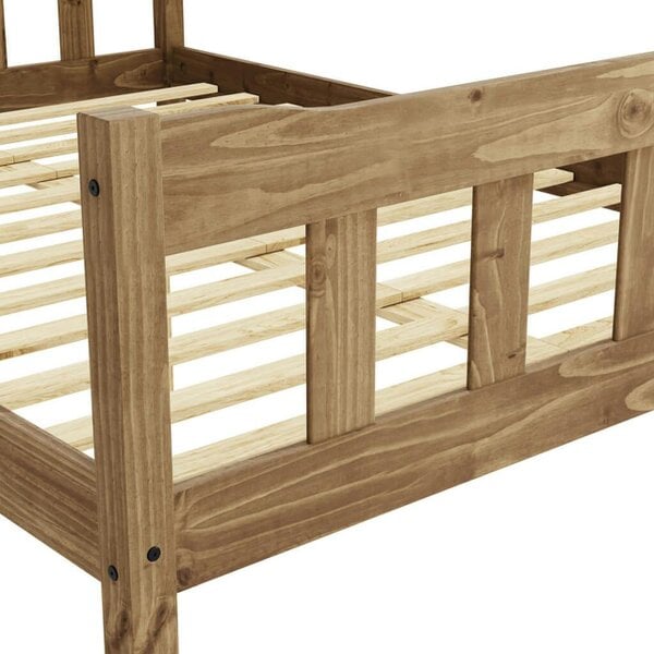 Wyld Haus Tralee Brown Wooden 3ft Single Bed with Slatted Headboard and Footboard