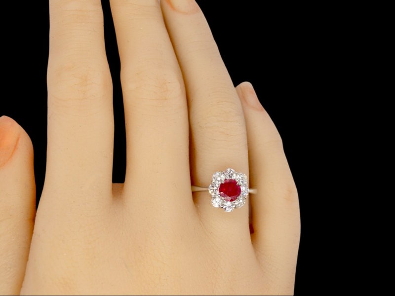 Vintage Tom A fine Ruby and Diamond cluster ring