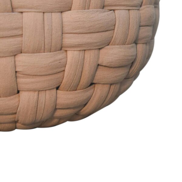 Wyld Haus Noto Tube Cream Cotton Hand Knitted Footstool