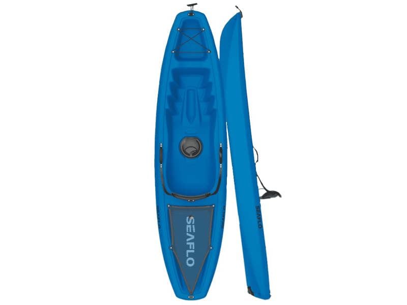 Sit On Top Single Person Kayak (2.7M Paddling Kayaking Solo 125KG Blue)