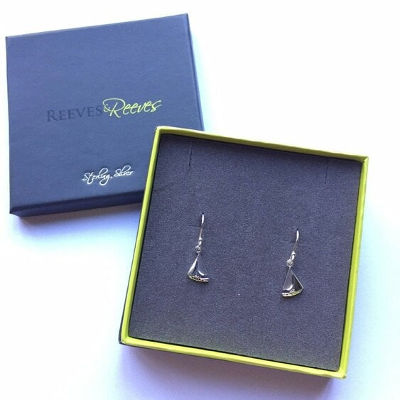 Reeves & Reeves Sterling Silver Sail Boat Earrings