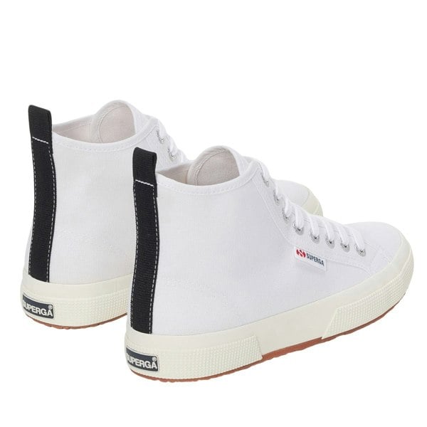 Superga Unisex Adult 2750 Cotton Mid Cut High Tops - White/Black/Avorio